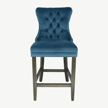 Load image into Gallery viewer, Velvet Bar Stool with Antique Legs
