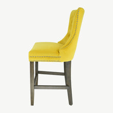 Load image into Gallery viewer, Velvet Bar Stool with Antique Legs
