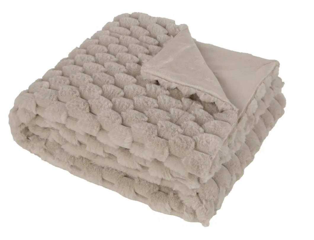 Malini Paul Moneypenny Ultrasoft Faux Fur Taupe Throw