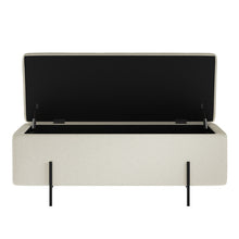 Load image into Gallery viewer, Ivory Boucle Storage Ottoman
