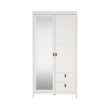 Load image into Gallery viewer, Marley 2 Door Mirrored Wardrobe with 2 Drawers - White

