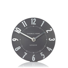 Load image into Gallery viewer, Thomas Kent Mulberry 6&quot; Graphite Silver Mantel Clock
