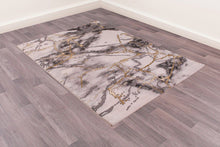 Load image into Gallery viewer, Cream/Gold Abstract Rug
