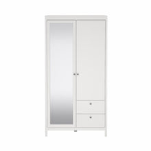 Load image into Gallery viewer, Marley 2 Door Mirrored Wardrobe with 2 Drawers - White
