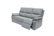 Load image into Gallery viewer, Canelo Grey Leather 3 Seat Electric Recliner
