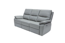 Load image into Gallery viewer, Canelo Grey Leather 3 Seat Electric Recliner
