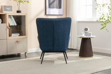 Load image into Gallery viewer, Katya Accent Chair &amp; Stool in Denim Blue
