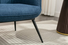 Load image into Gallery viewer, Katya Accent Chair &amp; Stool in Denim Blue
