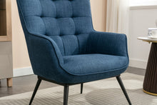 Load image into Gallery viewer, Katya Accent Chair &amp; Stool in Denim Blue
