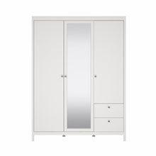 Load image into Gallery viewer, Marley 3 Door Mirrored Wardrobe with Drawers - White
