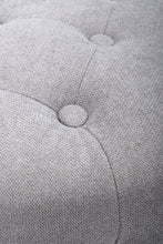 Load image into Gallery viewer, Valentina Round Grey Linen Pouffe
