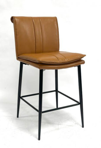 Lila Leather Effect Tan Stool