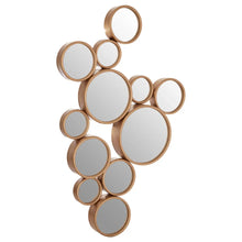 Load image into Gallery viewer, Large Gold Bubble Metal Wall Mirror
