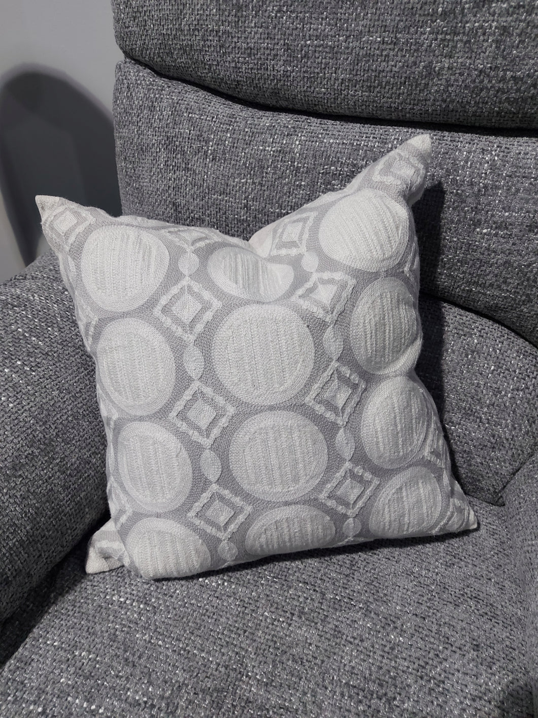 Uneek Grey Moroccan Circles Cushion