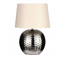 Load image into Gallery viewer, Chrome Dimple Effect Ceramic Table Lamp
