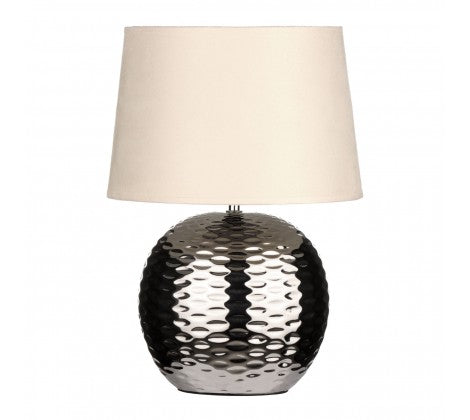 Chrome Dimple Effect Ceramic Table Lamp