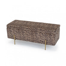 Load image into Gallery viewer, Leopard Print Storage Ottoman
