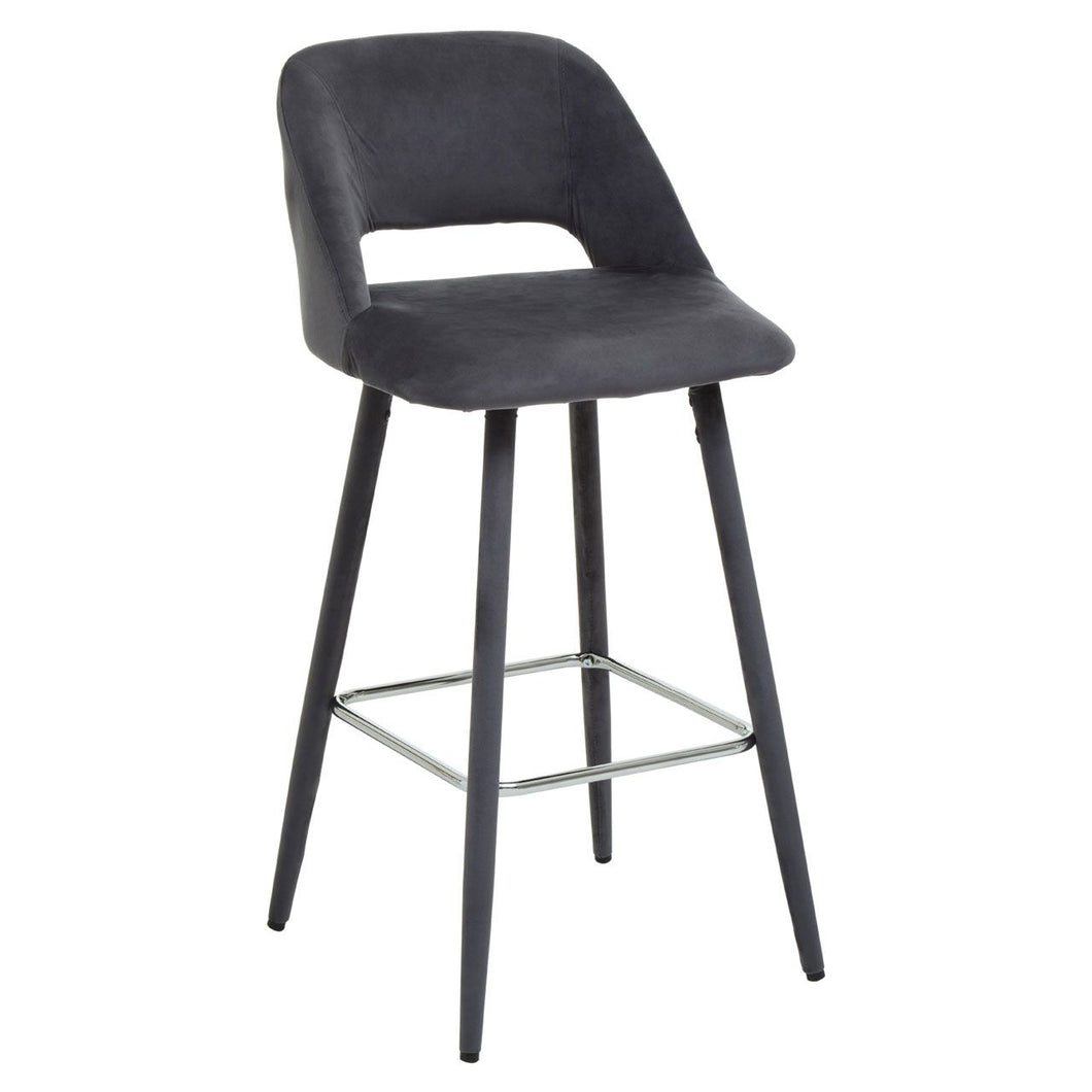 Watson Grey Velvet Bar Stool