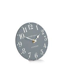 Load image into Gallery viewer, Thomas Kent Arabic 6&quot; Flax Blue Mantel Clock
