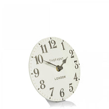Load image into Gallery viewer, Thomas Kent Arabic 6&quot; Limestone Mantel Clock
