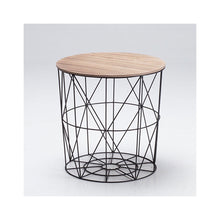 Load image into Gallery viewer, Black/Oak Finish Cage Table
