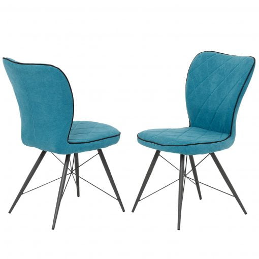 Gemini Teal X Frame Dining Chairs