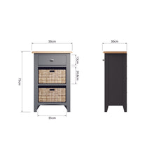 Load image into Gallery viewer, Grey 1 Drawer 2 Basket Cabinet
