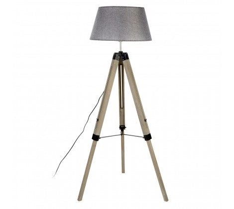 Harper Grey Wood Tripod Floor Lamp