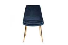Load image into Gallery viewer, Krystal Dining Chair - Dark Navy with Gold Legs
