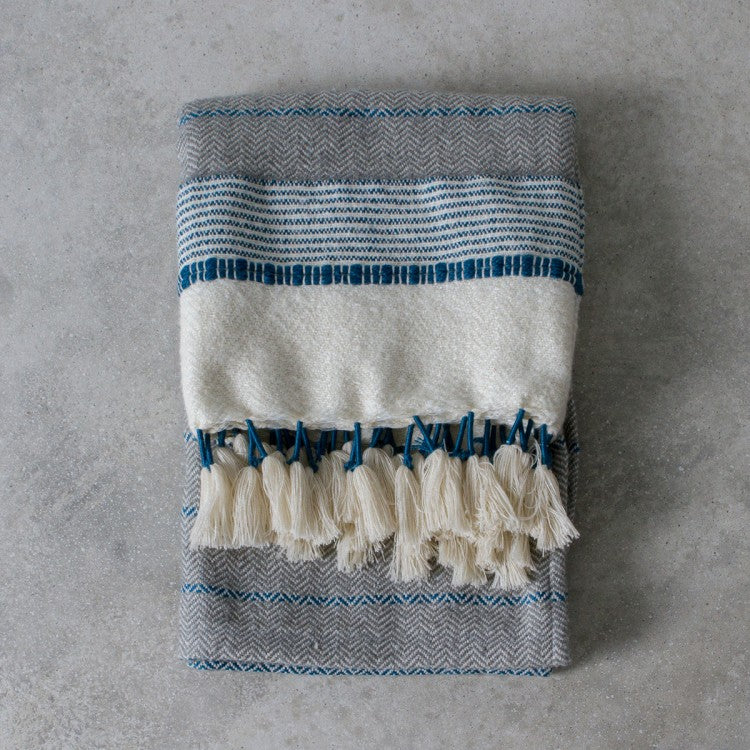 Karol Teal Textured Throw