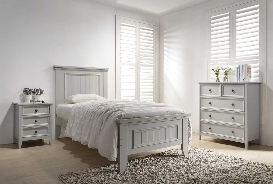 Mika Panelled Grey Bed