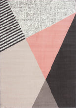 Load image into Gallery viewer, Pink/Grey Geometric Rug
