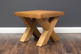 Oak X Lamp Table