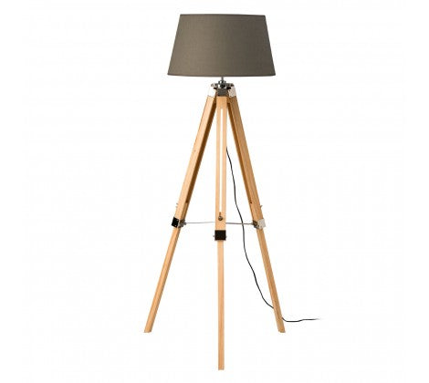 Light Wood Tripod Floor Lamp