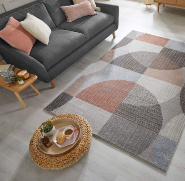 Grey/Terra Circles Rug