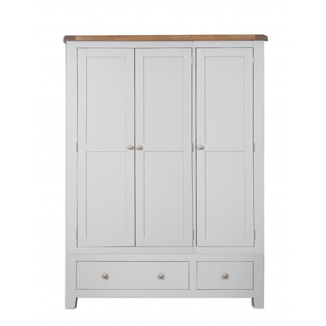 French Grey 3 Door 2 Drawer Wardrobe