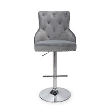 Load image into Gallery viewer, Rosario Brushed Velvet Grey Bar Stool

