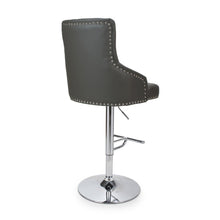 Load image into Gallery viewer, Rosario Leather Effect Graphite Grey Bar Stool
