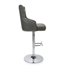 Load image into Gallery viewer, Rosario Leather Effect Graphite Grey Bar Stool
