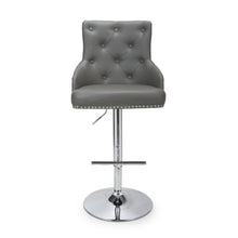 Load image into Gallery viewer, Rosario Leather Effect Graphite Grey Bar Stool
