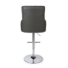 Load image into Gallery viewer, Rosario Leather Effect Graphite Grey Bar Stool
