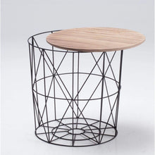 Load image into Gallery viewer, Black/Oak Finish Cage Table

