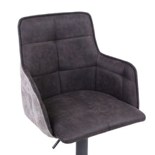 Load image into Gallery viewer, Omega Suede Effect Dark Grey Bar Stool
