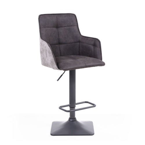 Omega Suede Effect Dark Grey Bar Stool