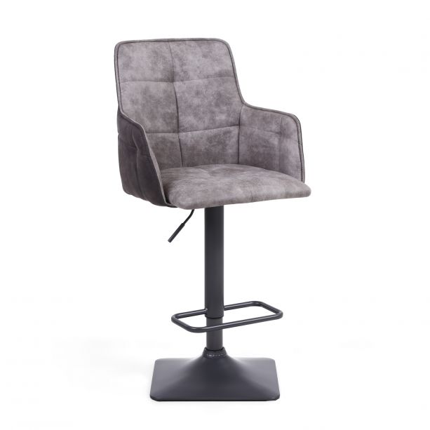 Omega Suede Effect Light Grey Bar Stool
