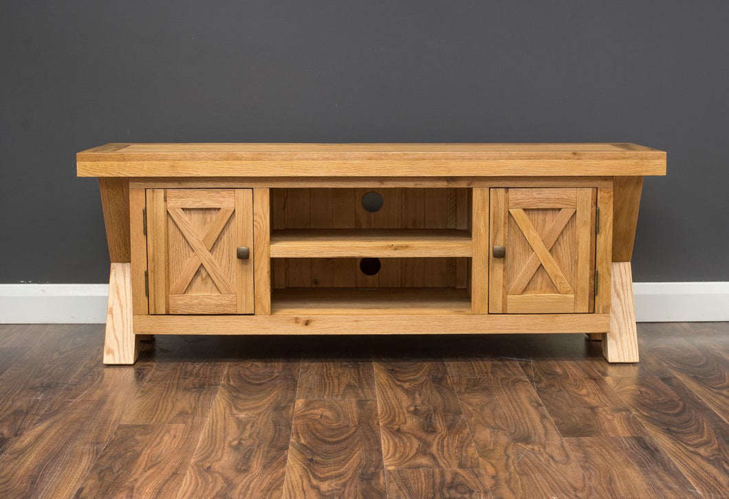 Oak X TV Unit - Large